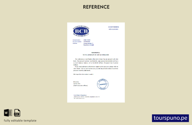 lista para imprimir plantilla de referencia de Bujumbura Creditbank
